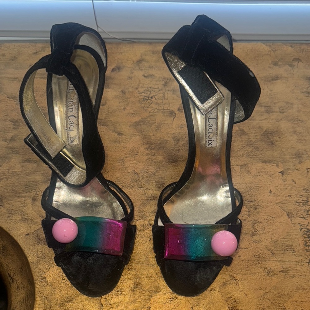 Black and Multicolor Lacroix Women's Heels
